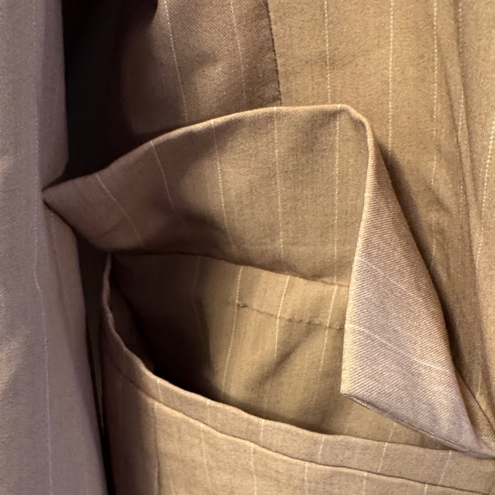 Lulu's Beige Pinstripe Blazer